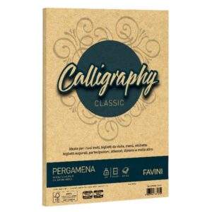 Cartotecnica Favini Cartoncini generici con busta e biglietti CF50FF PERGAMENA A4 190G ORO
