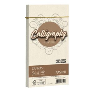 Cartotecnica Favini Cartoncini generici con busta e biglietti CF25BUSTE CANVAS 11X22 100GR AVORIO