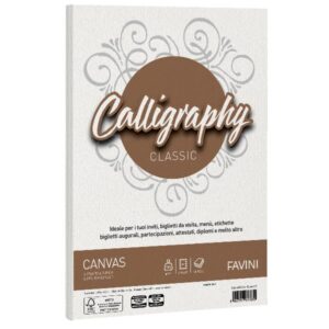 Cartotecnica Favini Cartoncini generici con busta e biglietti CF50FF CANVAS 200GR A4 BIANCO