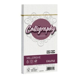 Cartotecnica Favini Cartoncini generici con busta e biglietti CF25BUSTEMILLERIGHE 11X22 100G BIAN