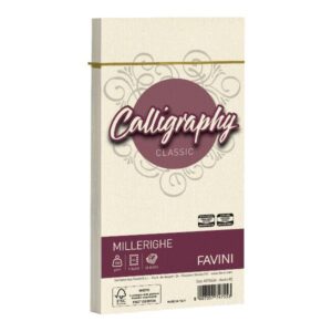 Cartotecnica Favini Cartoncini generici con busta e biglietti CF25BUSTEMILLERIGHE 11X22 100G AVOR