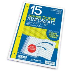 Blasetti Ricambi per quaderni ad anelli RICAMBI RINF DOPPI A4 4M 15FF 100GR