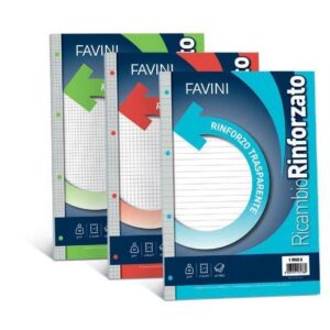 Cartotecnica Favini Ricambi per quaderni ad anelli RICAMBI RINFORZATI A4 80G 30FF 1RC