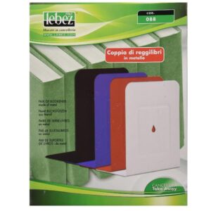 Lebez Reggilibri COPPIA DI LEGGILIBRI A  L  IN METALLO VERN.13 5X17 5CM ROSSO