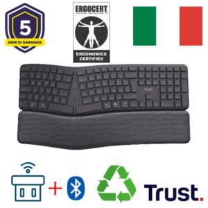 Trust Tastiere KEYRA ERGO MULTI WRLS KEYBOARD IT