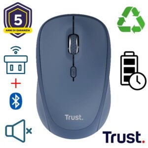 Trust Mouse YVI+ MULTI-DEVICE WIRELESS MOUSE BLUE
