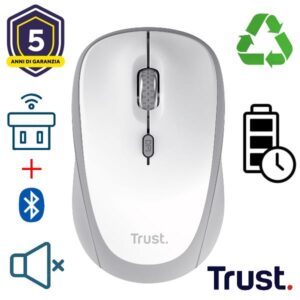 Trust Mouse YVI+ MULTI-DEVICE WIRELESS MOUSE WHITE