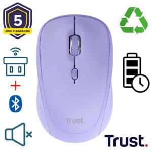 Trust Mouse YVI+ MULTI-DEVICE WIRELESS MOUSE PURPLE