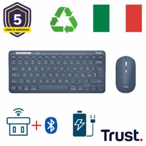 Trust Kit Tastiera e Mouse LYRA WL KEYBOARD   MOUSE IT Blue
