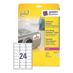 Avery Etichette Indirizzi / Pacchi Etichette bianche Super Aderenti  – stampanti Laser – 63 5×33 9 – 20 ff